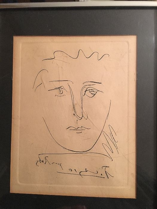 Panel Picasso Etching...Still in the original frame with narrative!