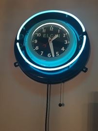 Fully Restored Elgin Neon Clock. You don’t see these often in this condition.