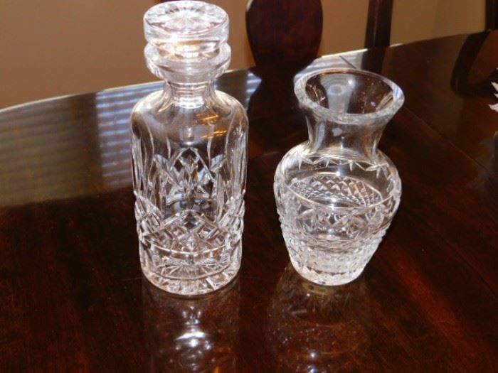Waterford Crystal Vase and Decanter 