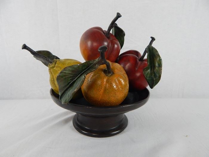 Signed Cold Painted Bronze Fruit bowl