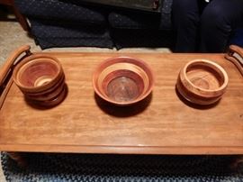 TURNED WOODEN BOWLS