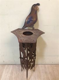 Plant Stand with Metal Yard Decor