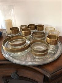 Lovely gold band glassware