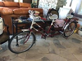 Bicycle Built for 2- completly rebuilt vintage - super fun! wrought iron table - sofas have sold