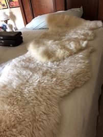 Several sheepskins