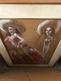 Earl MacPherson pastel pinups - there are 2 - listed artist