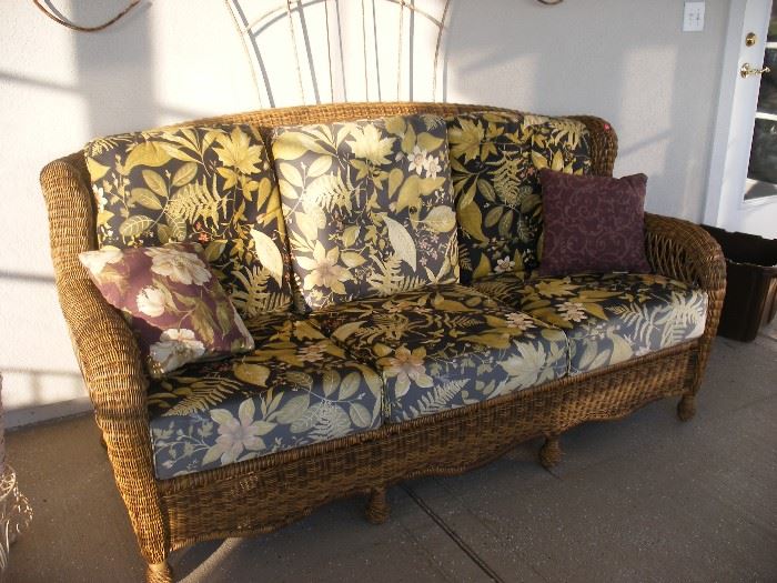 Nice all weather wicker sofa.  It has a cover that goes with it.