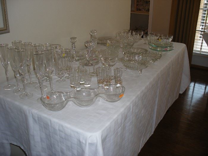 Glassware, some Waterford.
