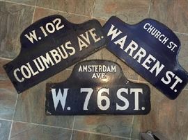 1917 original porcelain street signs