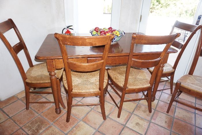 KITCHEN TABLE AND SIX CHAIRS