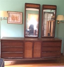 Mid-century modern dresser with mirrors