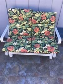 Outside glider with cushions
