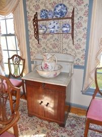 Antique wash stand with marble top