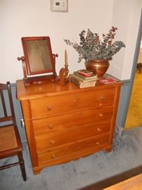 One of two antique pine chests