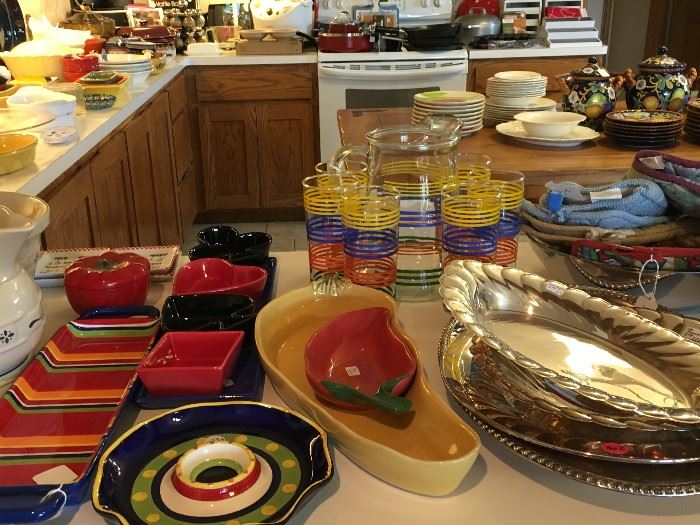 Colorful kitchen serving ware