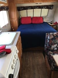 Bed area in the camper