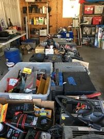 A selection of the tools in the garage