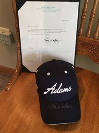 Autographed Tom Watson letter and hat