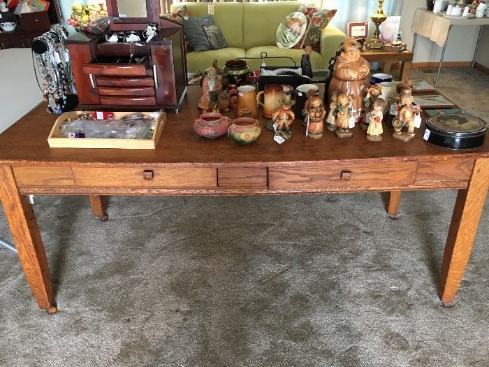 Antique oak desk/table 