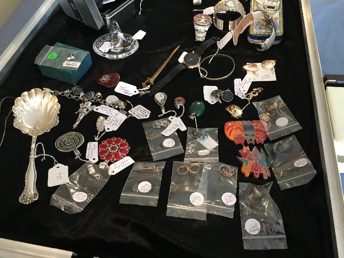 Some of the silver jewelry and small items
