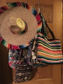 Sombrero hiding a cache of fun ladies purses