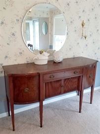 Buffet cabinet and wall mirror
