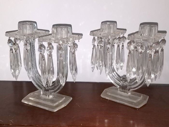 Vintage crystal candleabras