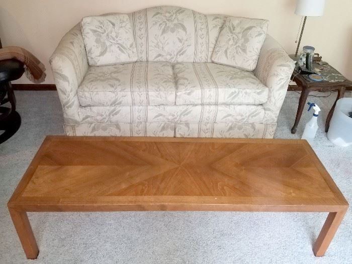 Coffee table and loveseat