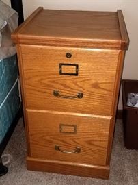 Two drawer wooden file cabinet