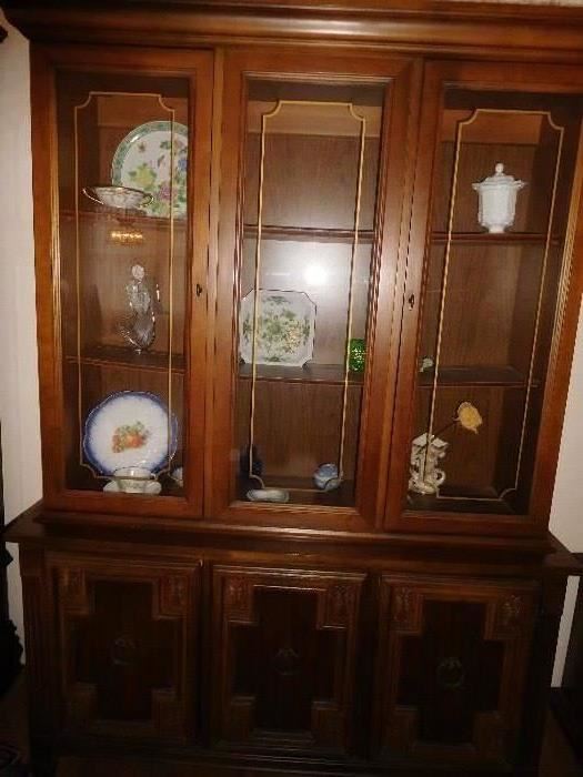 china  cabinet   (needs  tlc  at  one  lower  spot)