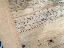 distressed top on coffee table