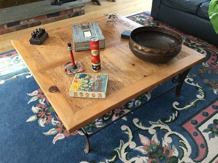 coffee table with iron legs