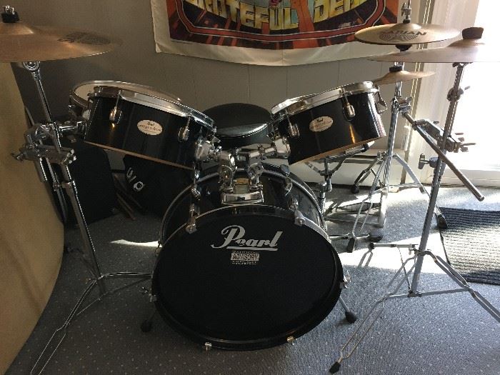 Pearl Drums and Sabian cymbals