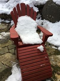 Baldwin Red Cedar Adirondack Chair with Ottoman