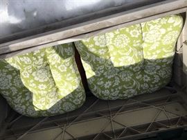 Chair cushions in deck box
