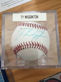 Ty Wigginton Autographed baseball