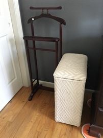 Mens Valet and Wicker Clothes Hamper