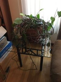 glass end table