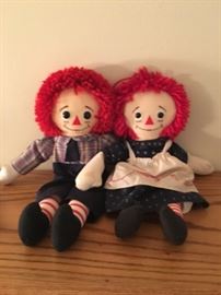 Vintage Raggedy Ann and Andy dolls