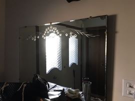 Vintage plate glass mirror