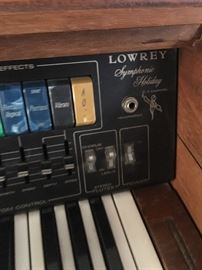 LOWREY Symphonic Holiday organ with Upper Lower Board keyboard;  with bench and starter music books