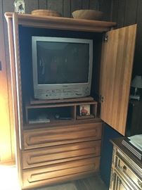 Armoire with drawers and space for TV