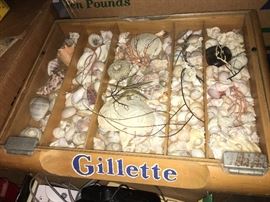 Vintage Gillette wood/glass countertop display