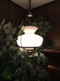 Vintage hanging hurricane lamp