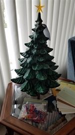 23" ceramic tree with light covers and base