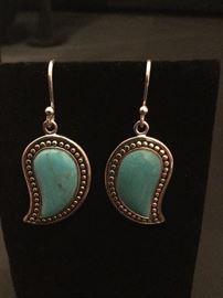 Turquoise and sterling earrings and pendant set  https://www.ctbids.com/#!/description/share/8972