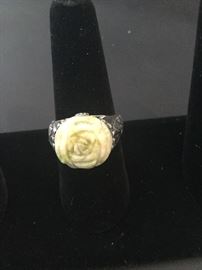 Jade Flower Ring Lot  https://www.ctbids.com/#!/description/share/8991