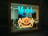 MODELO ESPECIAL MIRROR BEER ADVERTISING LIGHT BOX WITH OAK FRAME