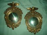 2 BULLS EYE MIRRORS WITH EAGLES ON TOP