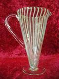 HAND BLOWN VINTAGE STRIPE GLASS PITCHER